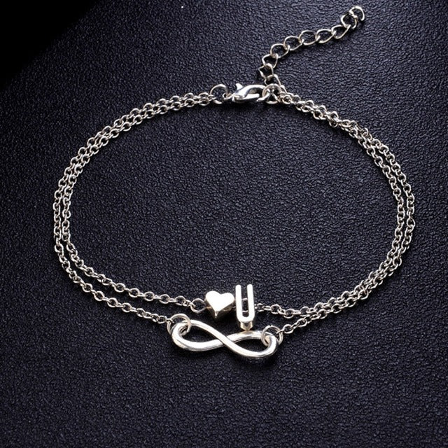 Personalized Silver Women's Ankle Bracelet