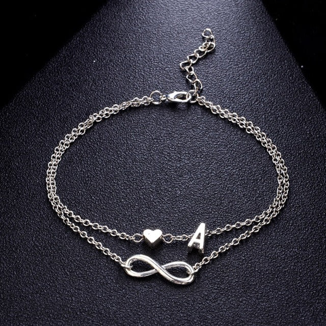 Personalized Silver Women's Ankle Bracelet