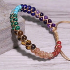 Natural stone 7 chakras anklet bracelet