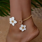 White flower anklet for women