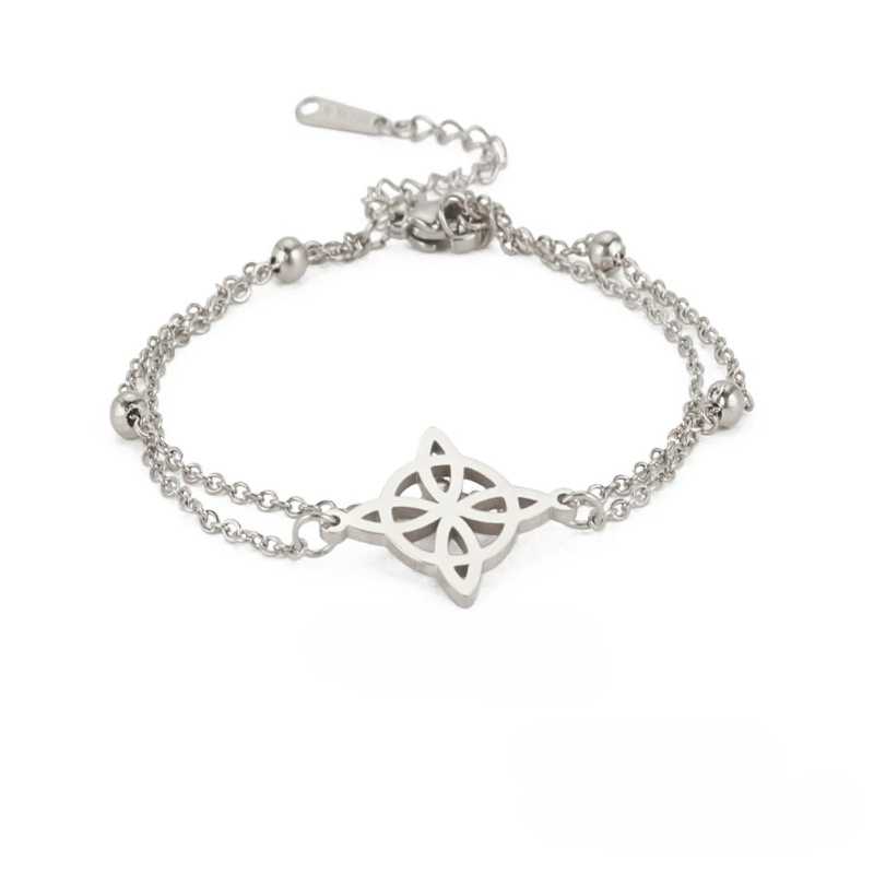 Witch's Knot Ankle Bracelet in Silver