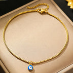 Blue Eye Anklet Gold