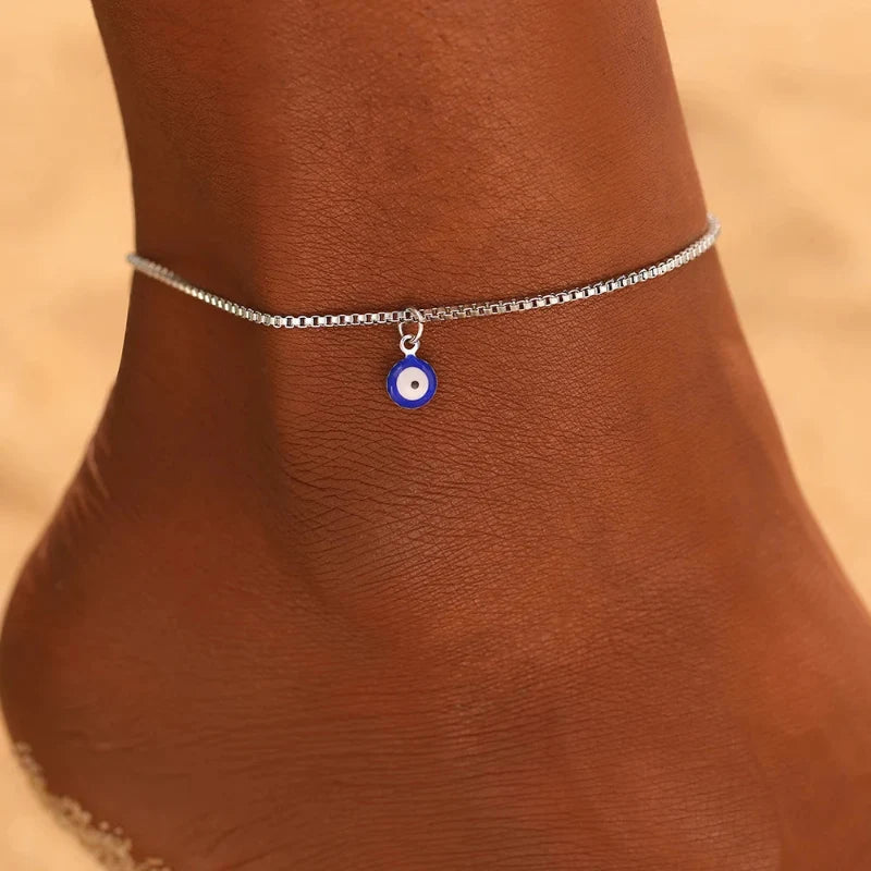 Blue Eye Anklet Silver