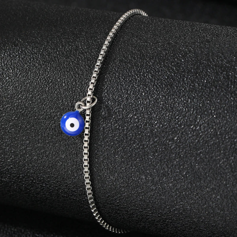 Blue Eye Anklet Silver