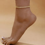 Gold and Silver Gemstone Ankle Bracelet