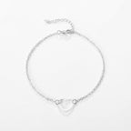 Ankle Bracelet for Women Heart Gold & Silver