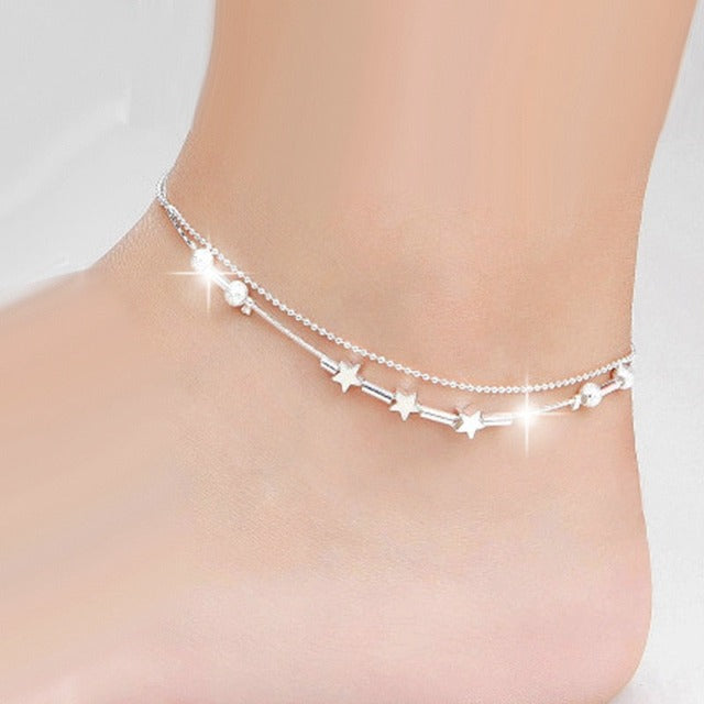 Women's Silver Anklet Bracelet