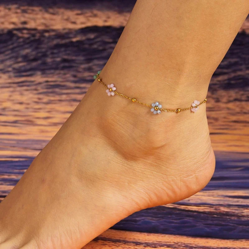 Colorful Flower Anklet