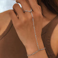 Beaded Hand Chain Jewelry for Women, Hand & Finger Chain silver
