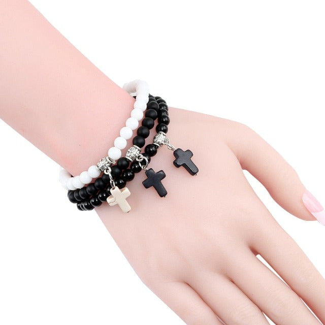 Pearl Bracelet with Cross
