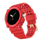 Solid Protective Smartwatch Band Google Pixel Watch 1 & 2 red