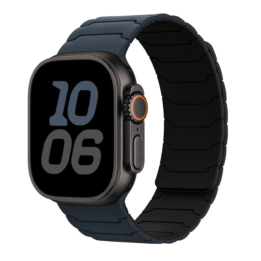 Magnetic replacement band for Apple Watch blue black