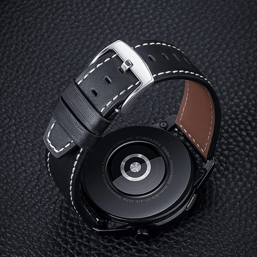 Replacement leather band for Google Pixel Watch 1, 2, 3, 4, 41mm, 45mm black