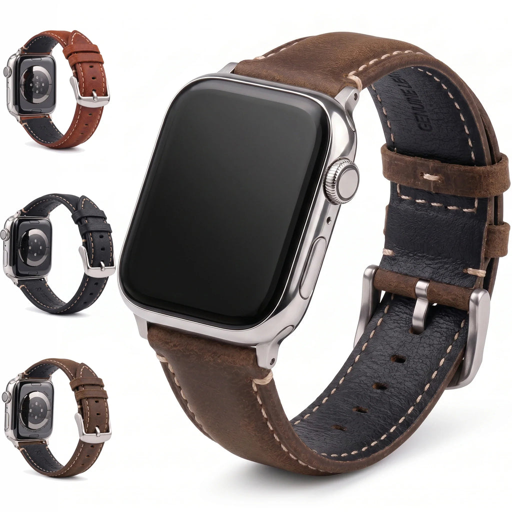Classic leather replacement band for Apple Watch 