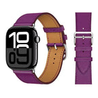 Purple leather replacement band for Apple Watch for women and men
