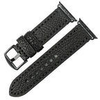 Replacement strap for Apple Watch in black distressed leather
