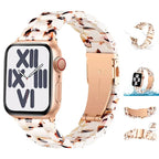 Replacement Apple Watch band in white and brown resin
