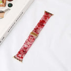 Replacement Apple Watch band in red and white resin