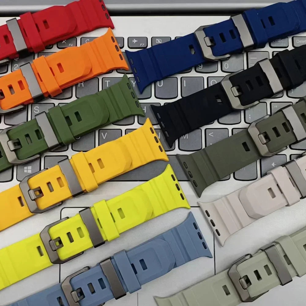 Thick silicone replacement band for Apple Watch