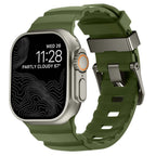 Thick green silicone replacement band for Apple Watch