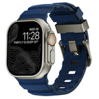 Thick blue silicone replacement band for Apple Watch