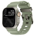 Thick green silicone replacement band for Apple Watch