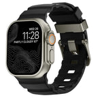 Thick black silicone replacement band for Apple Watch