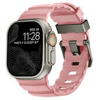 Thick pink silicone replacement band for Apple Watch
