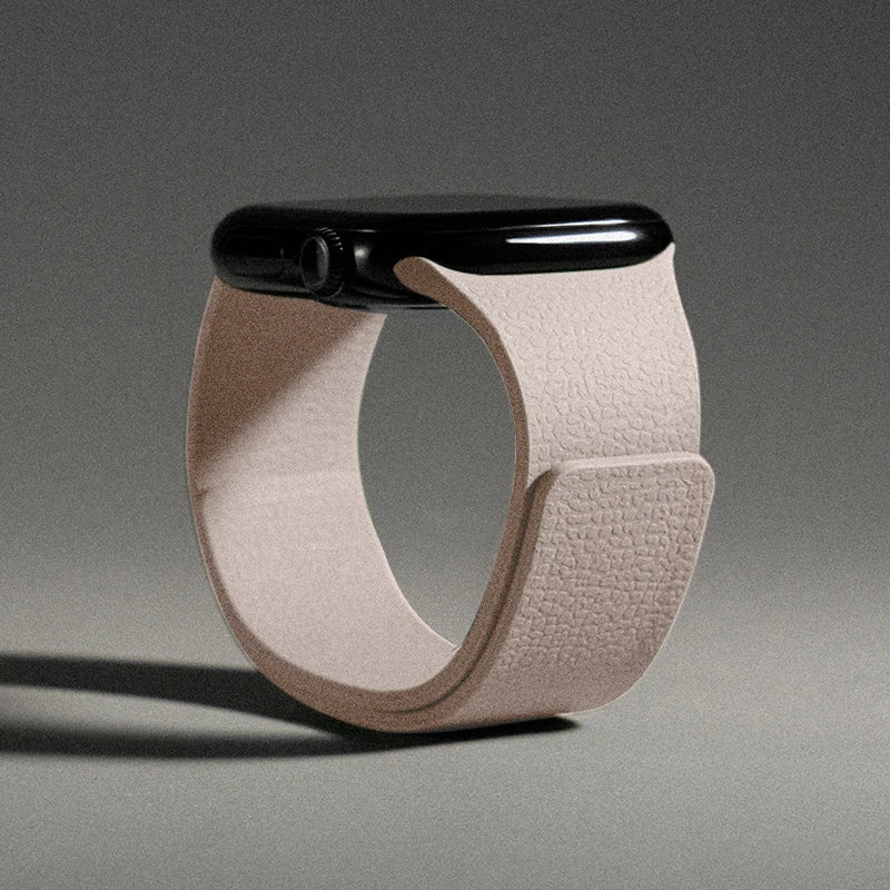 Replacement Apple Watch band in magnetic silicone beige