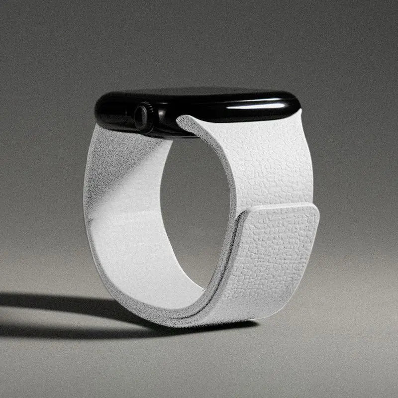 Replacement Apple Watch band in magnetic silicone white