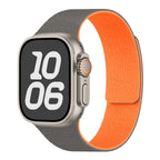Replacement Apple Watch band in magnetic silicone gray orange