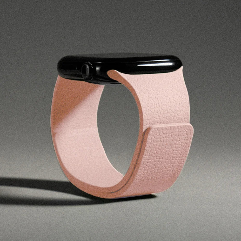 Replacement Apple Watch band in magnetic silicone pink