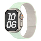 Replacement Apple Watch band in magnetic silicone mint green white