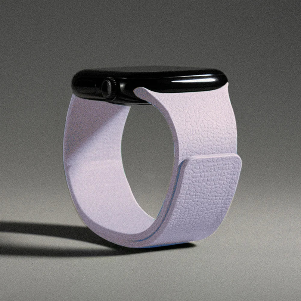 Replacement Apple Watch band in magnetic silicone purple