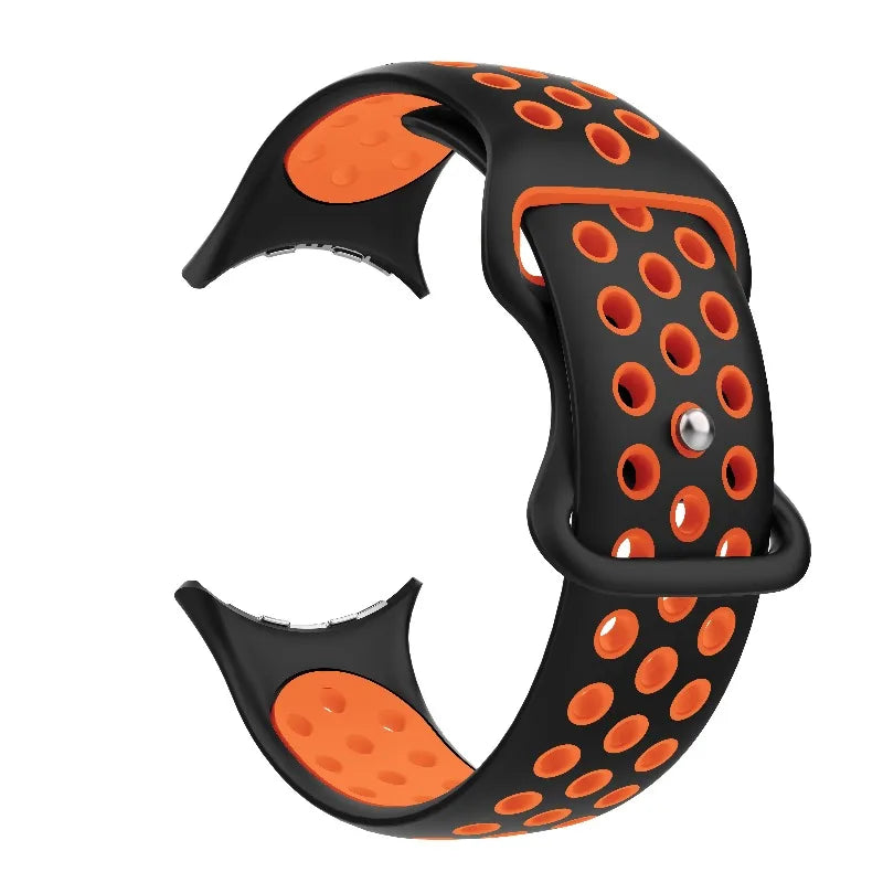 Replacement strap for Google Pixel Watch 1, 2, 3, 4 41mm 45mm black and orange