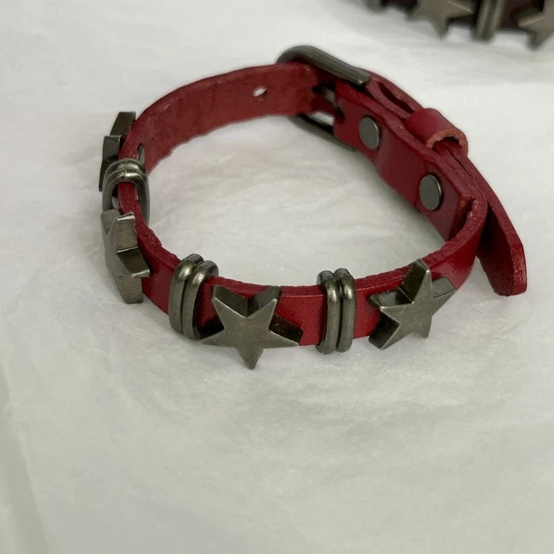 Vintage-Style Bracelet with Red Stars
