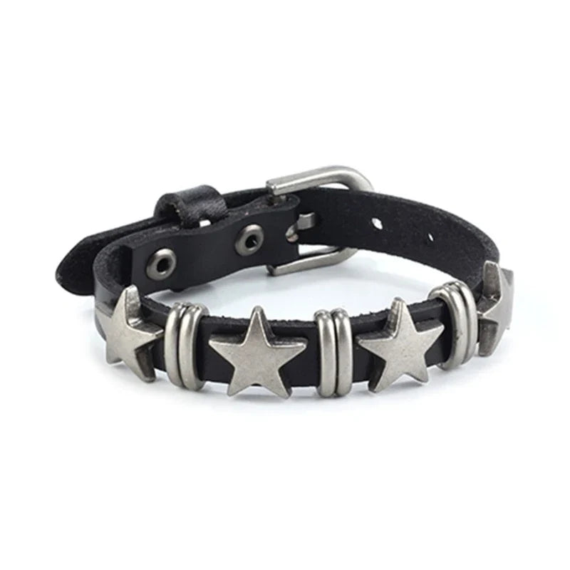 Vintage-Style Bracelet with Black Stars