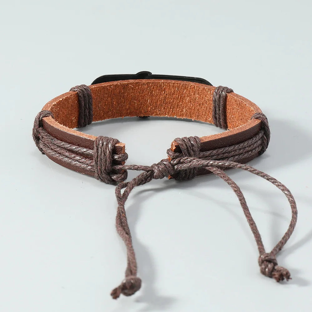 Leather Anchor Bracelet