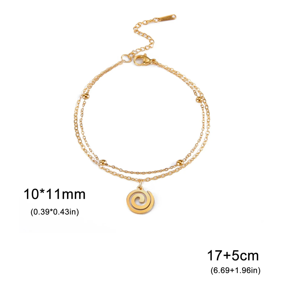 Gold-tone bracelet with small spiral charm