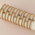 Gold-tone bracelet with birthstone for women January