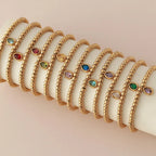 Gold-tone bracelet with birthstone for women January
