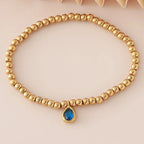 Gold-tone bracelet with birthstone for women