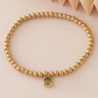 Gold-tone bracelet with birthstone for women