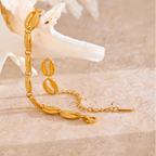 Gold-plated cowrie shell bracelet