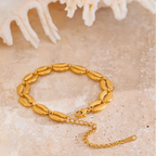 Gold-plated cowrie shell bracelet