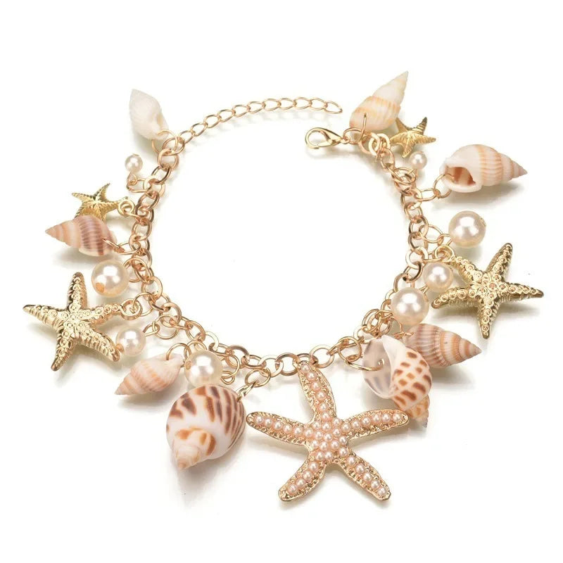 Elegant Bracelet with Gold Shells