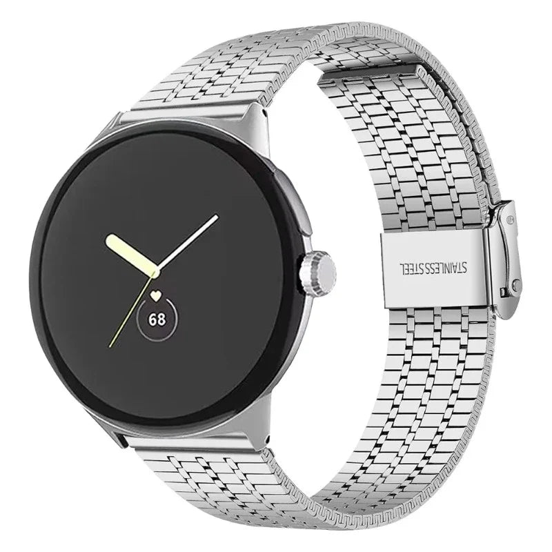 Stainless Steel Mesh Smartwatch Band for Google Pixel Watch 1 & 2 silver