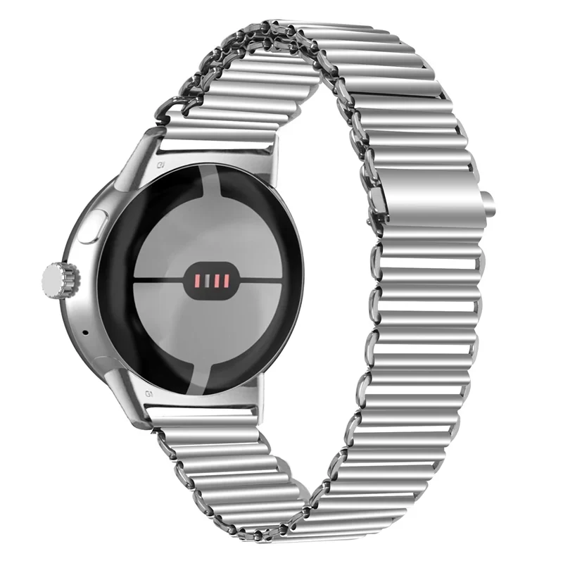 Hardened Steel Smartwatch Band for Google Pixel Watch 1 & 2 silver gray 
