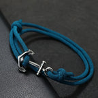 Blue anchor rope bracelet