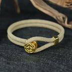 Beige Nautical Compass Rose Rope Bracelet